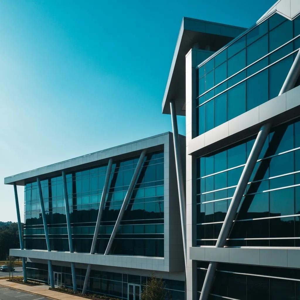 Modern commercial building in Atlanta highlighting structural design elements