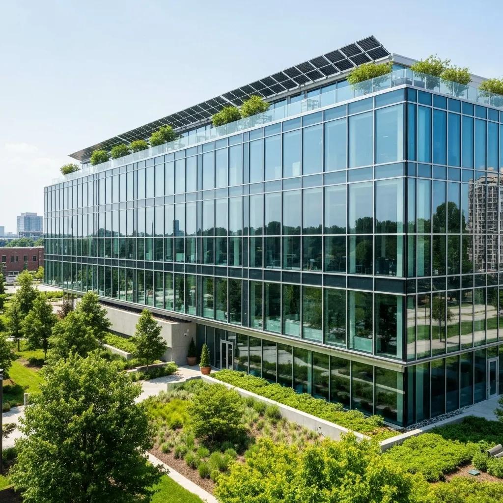 Sustainable building in Atlanta featuring green materials and modern design