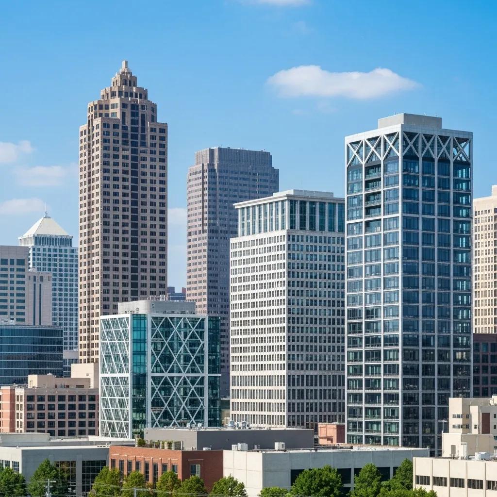 Atlanta skyline featuring diverse architectural designs representing structural engineering methods